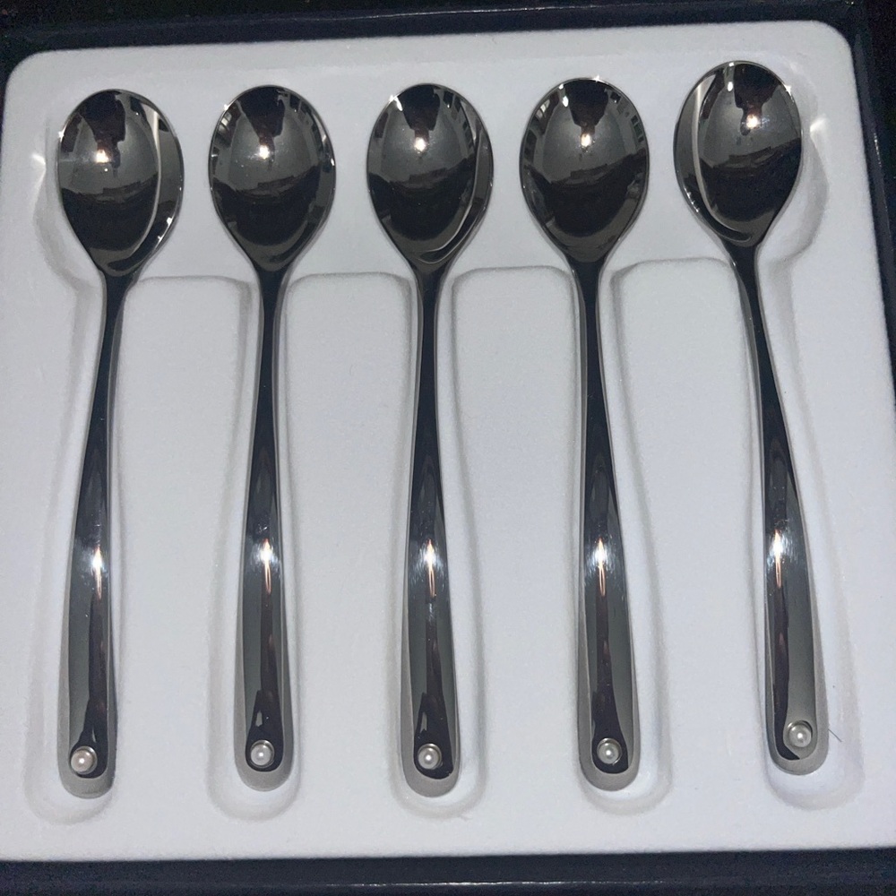 Mikimoto Silver Spoons Set